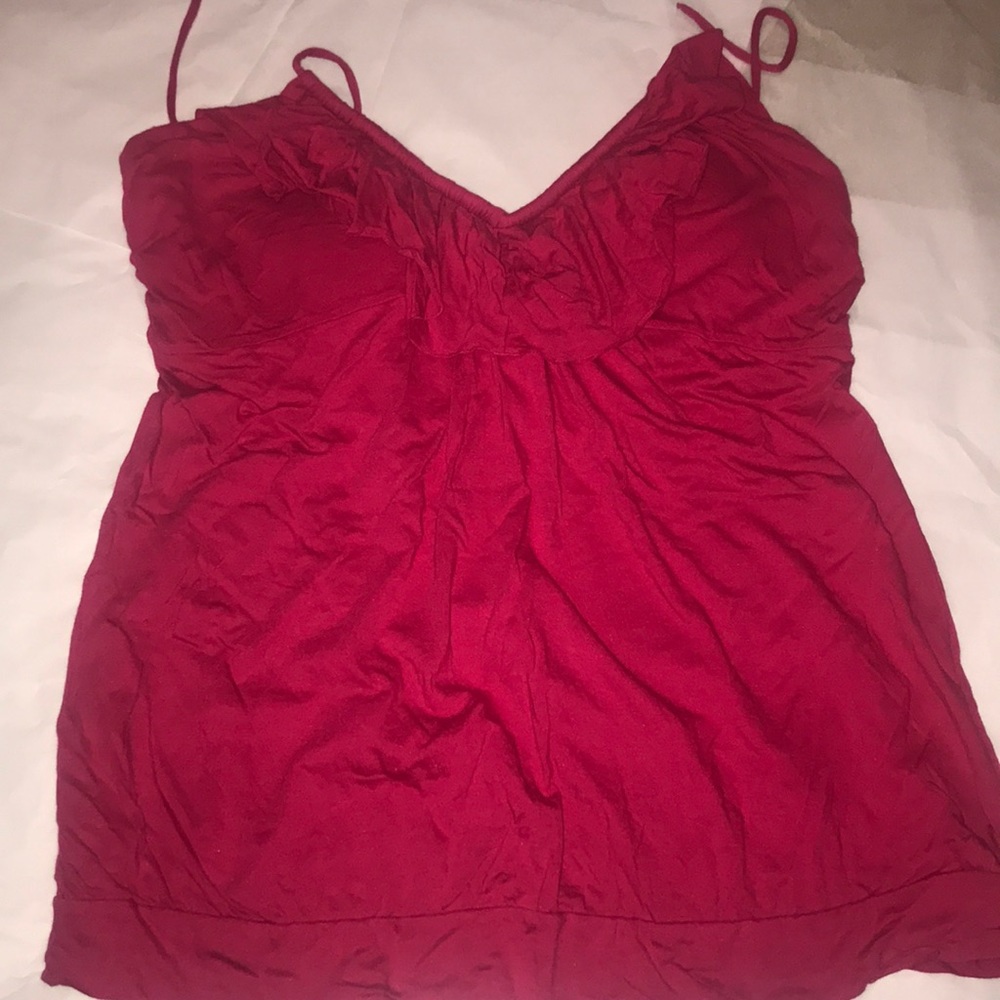 Hot pink ruffled halter